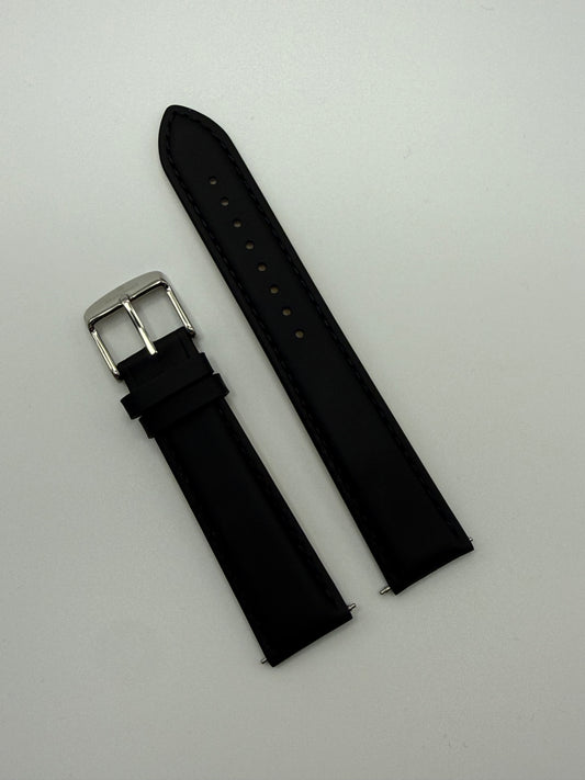 Black Leather Watch Strap - Genuine Leather Watch Band