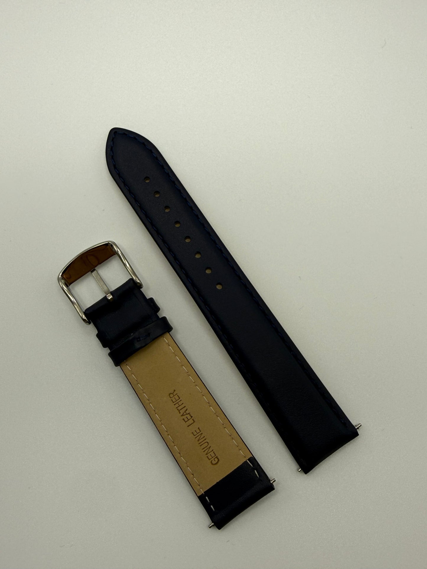 Blue Leather Watch Strap - Genuine Leather Watch Band