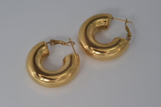 Chunky Gold Hoop Earrings