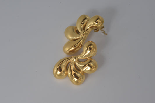 Gold Sculptural Petal Fan Stud Earrings