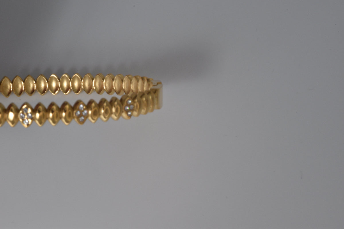 Gold Crystal Spike Bangle