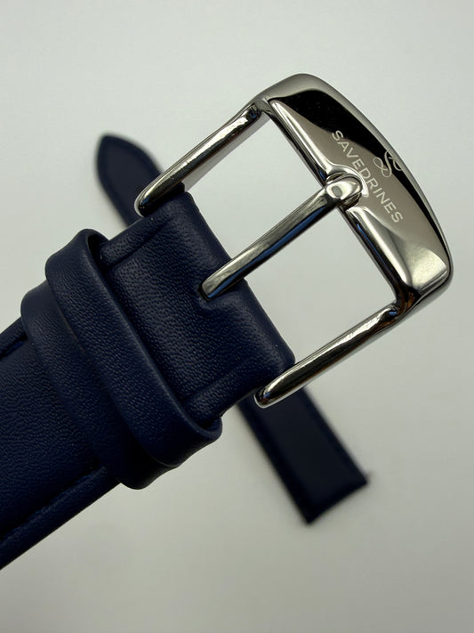 Blue Leather Watch Strap - Genuine Leather Watch Band