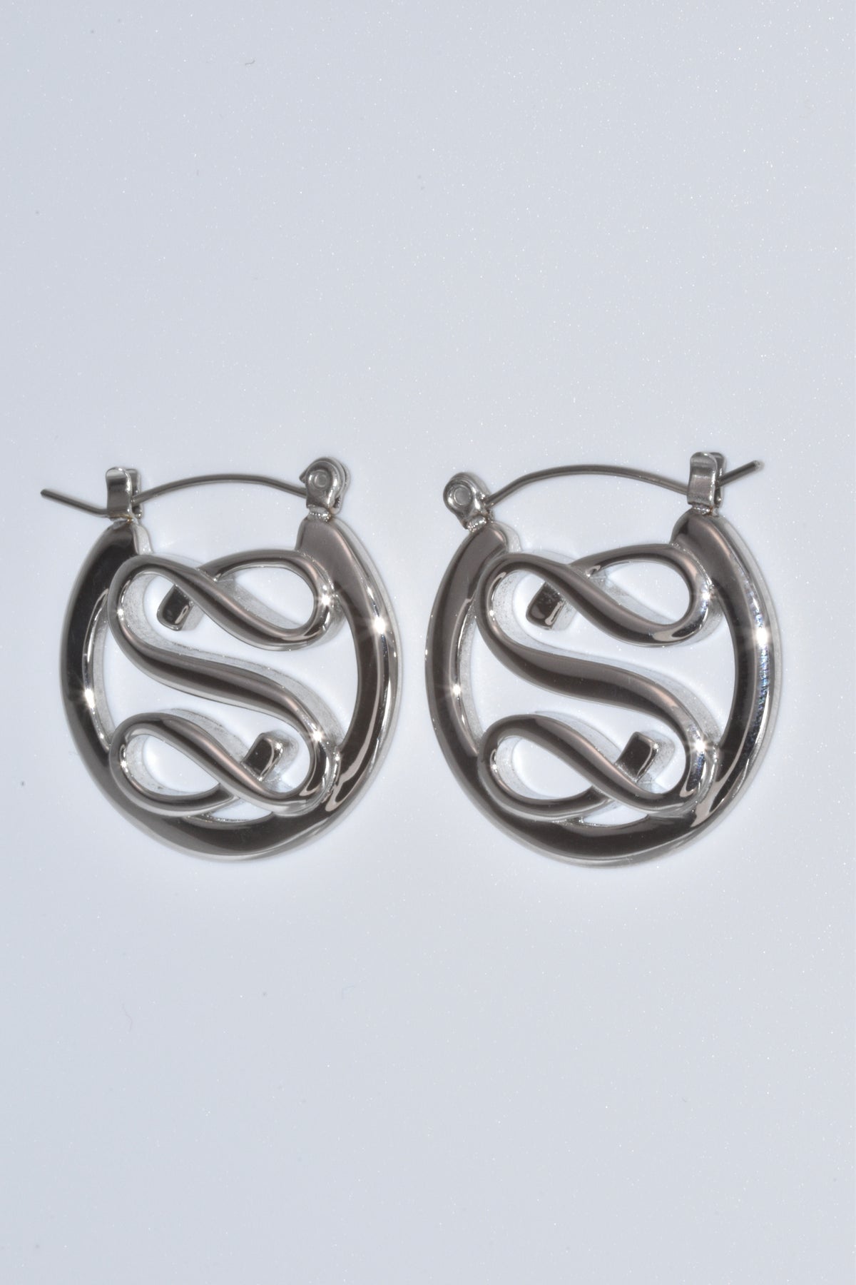 Silver Savedrines Logo Inspired Earrings
