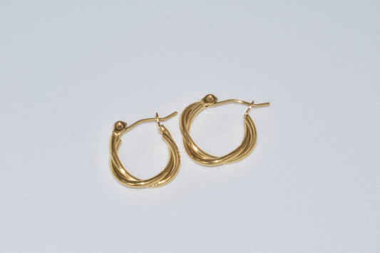 Gold Twisted Rope Mini Hoop Earrings