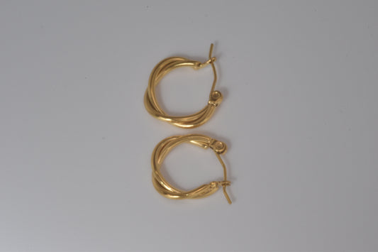 Gold Twisted Rope Mini Hoop Earrings