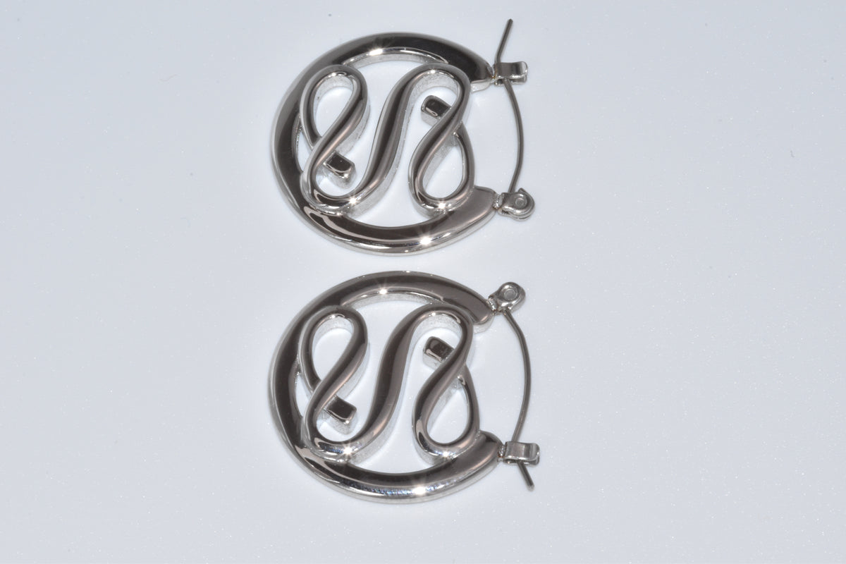 Silver Savedrines Logo Inspired Earrings
