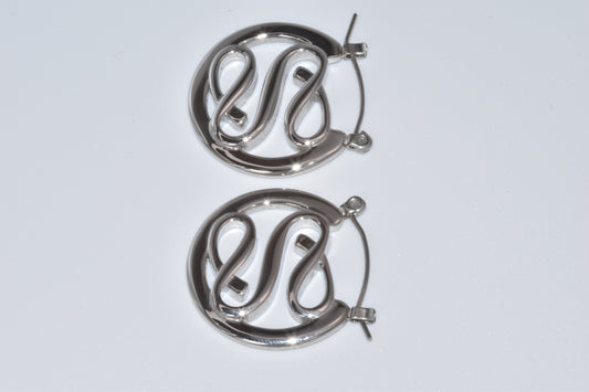 Silver Savedrines Logo Inspired Earrings
