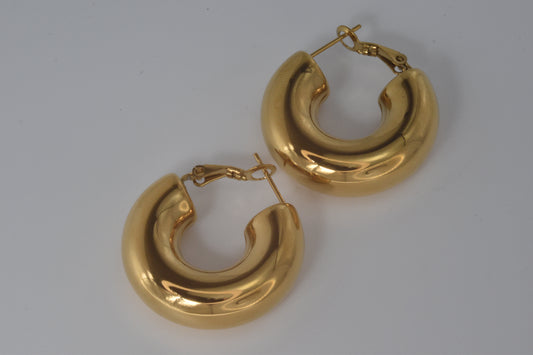 Chunky Gold Hoop Earrings