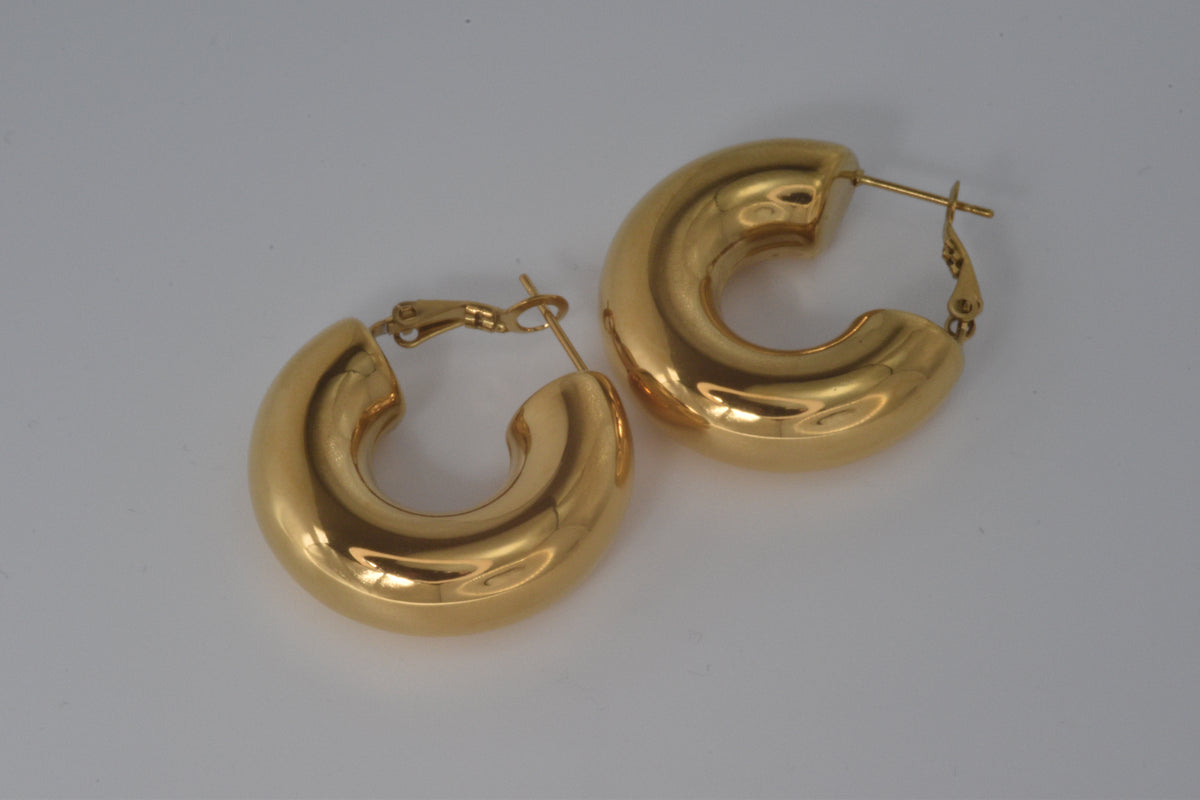 Chunky Gold Hoop Earrings