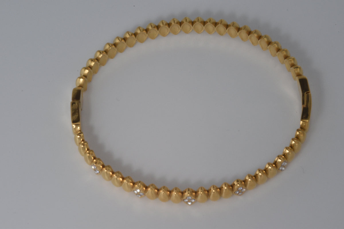 Gold Crystal Spike Bangle