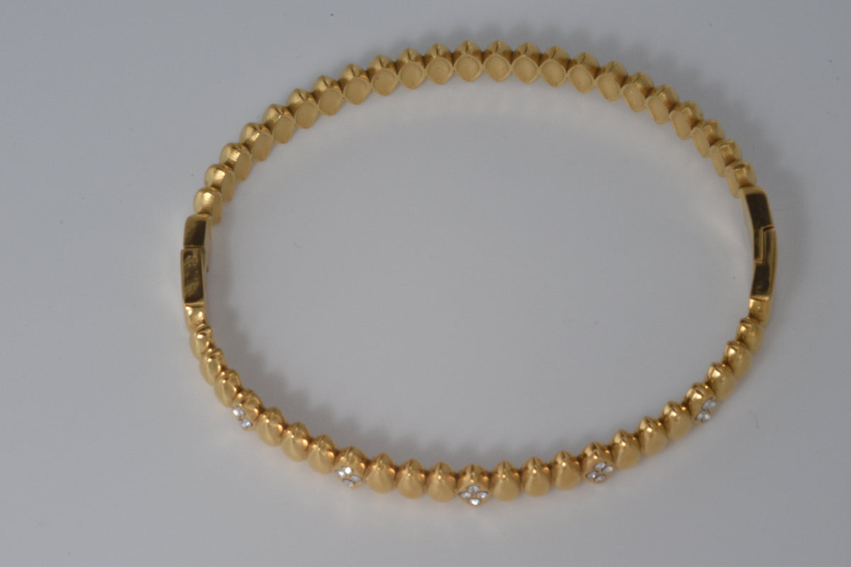 Gold Crystal Spike Bangle