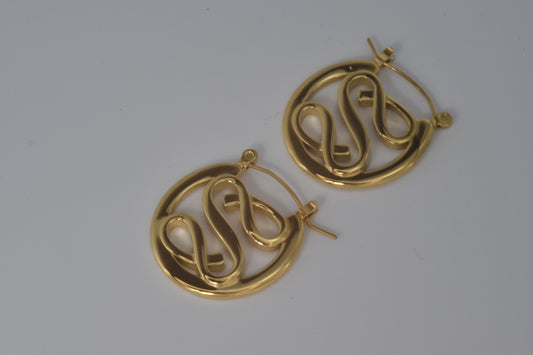 Gold Savedrines Logo Inspired Earrings
