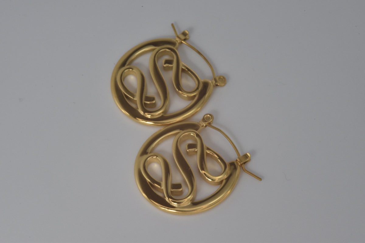 Gold Savedrines Logo Inspired Earrings